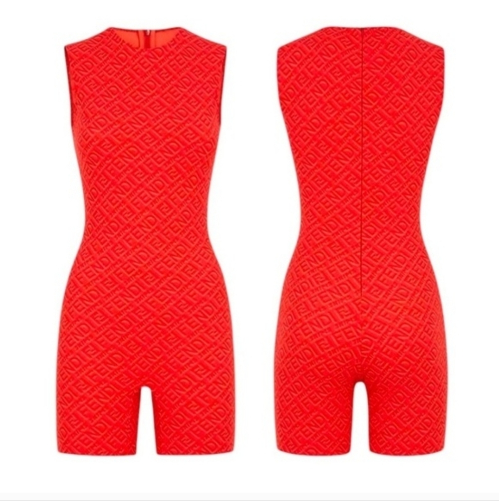 SKIMS FENDI Orange Sleeveless Jumpsuit - Picture 4 of 8